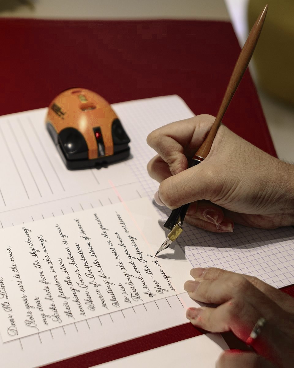 Writing poems with a dip pen