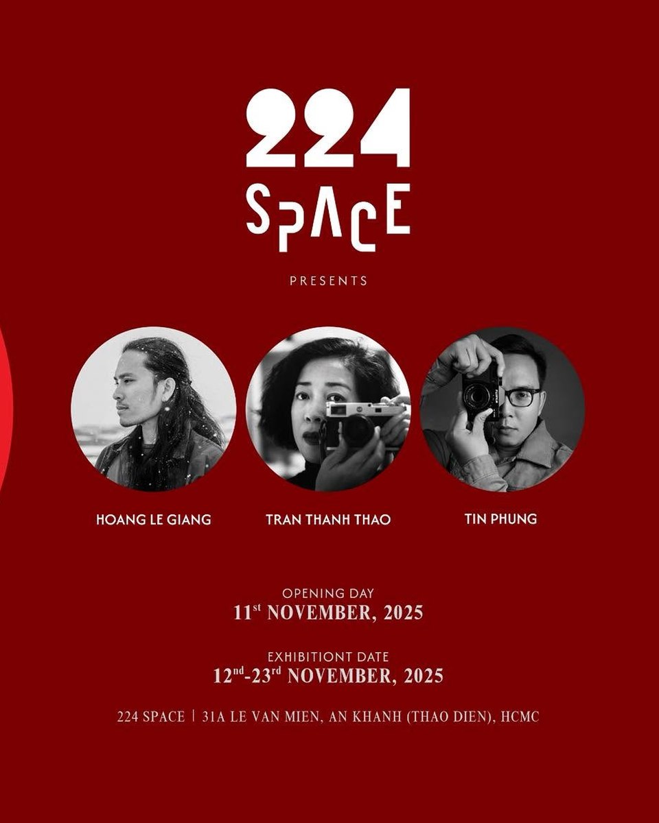 ĐỎ exhibition poster at 224 Space